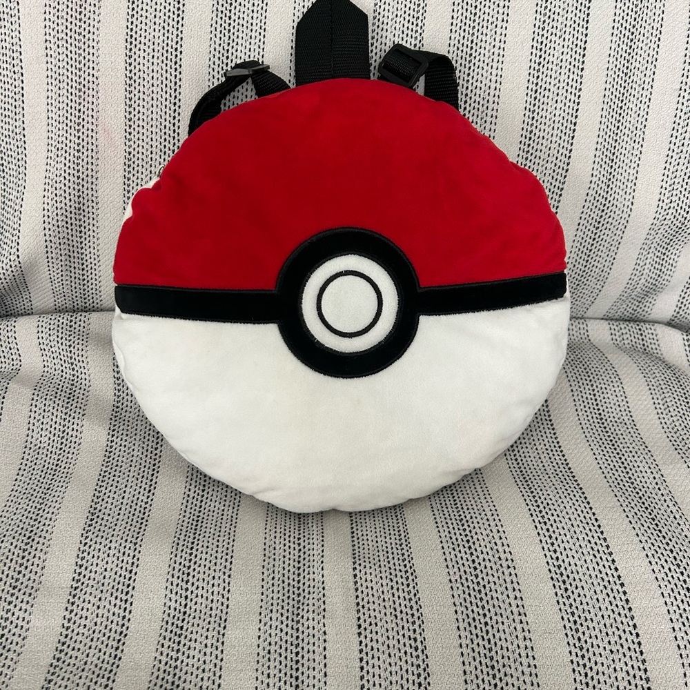 Pokemon Plush Poké Ball Backpack - Red, White & Black